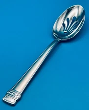 Lenox HANCOCK FROSTED Pierced Serving Spoon 8 5/8" Stainless Flatware 18/8 KOREA