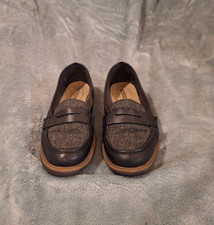 CLARKS Collection Raisie Eletta Black Size 8 M Tweed Leather Slip-on Loafers