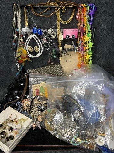 Costume Jewelry Lot Rhinestone Brooch Coro Crown Trifari Burch Betsey JJ 7 Lbs