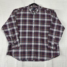 VTG Ralph Lauren Red Green Plaid Long Sleeve Button pocket Front Shirt 2XB