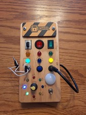 Montessori Wooden Busy Board Switch Circuit Board LED 8 Light Switches Sensory