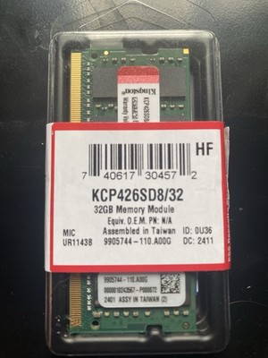 New Kingston 32GB DDR4 SO-DIMM Memory (KCP426SD8/32)