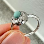 925 Sterling Silver Ring 7x5mm Natural Turquoise Gemstone Zircon Handmade Gift — photo 7