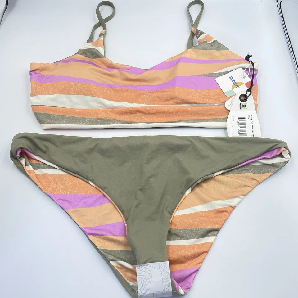 Conjunto de bikini Prana para mujer L Willow Falls reversible superior y parte inferior Gemma Foto 3 de 4