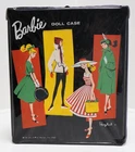 Vintage Barbie Doll Black Carrying Case W/ Handle & Drawer By Ponytail 1961