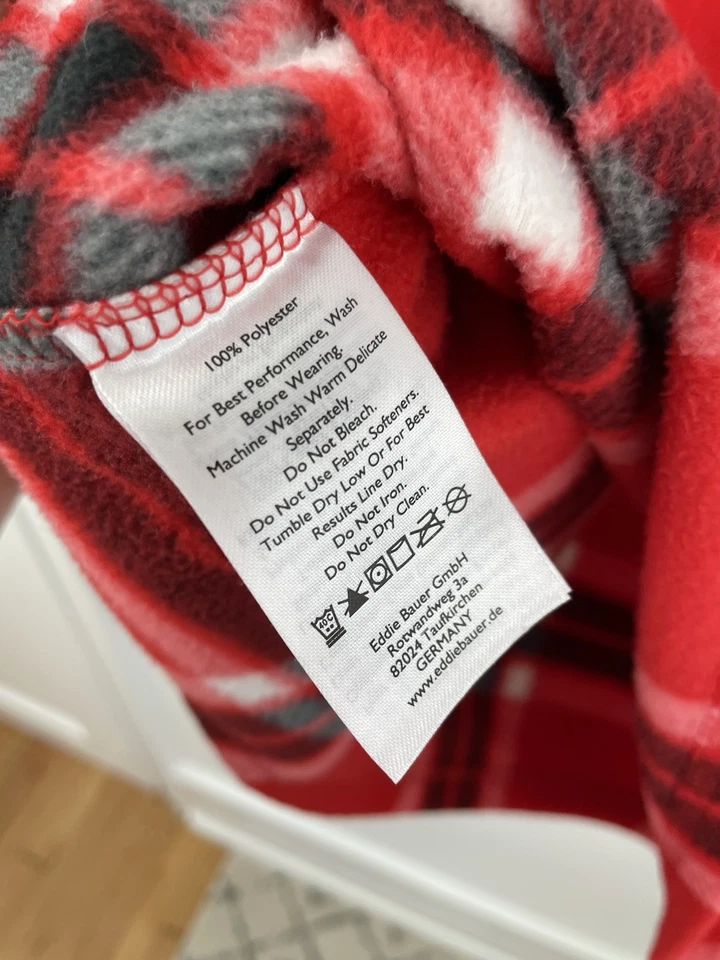 Eddie Bauer S Red Plaid Long Sleeve Fleece 1/4 Zip Women’s Small - Image 4 of 4