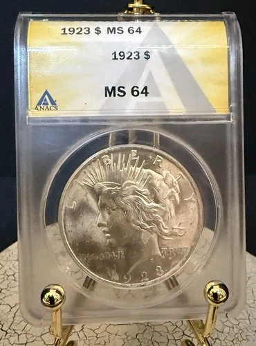1923 ANACS MS64 Peace Dollar. 6238