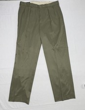 Vtg Polo Ralph Lauren Pleated Pant Trousers 36x30 Olive Green Polyester Light