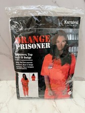 Orange Prisoner Jail Convict Halloween Costume Teen Tween Women's Size XS