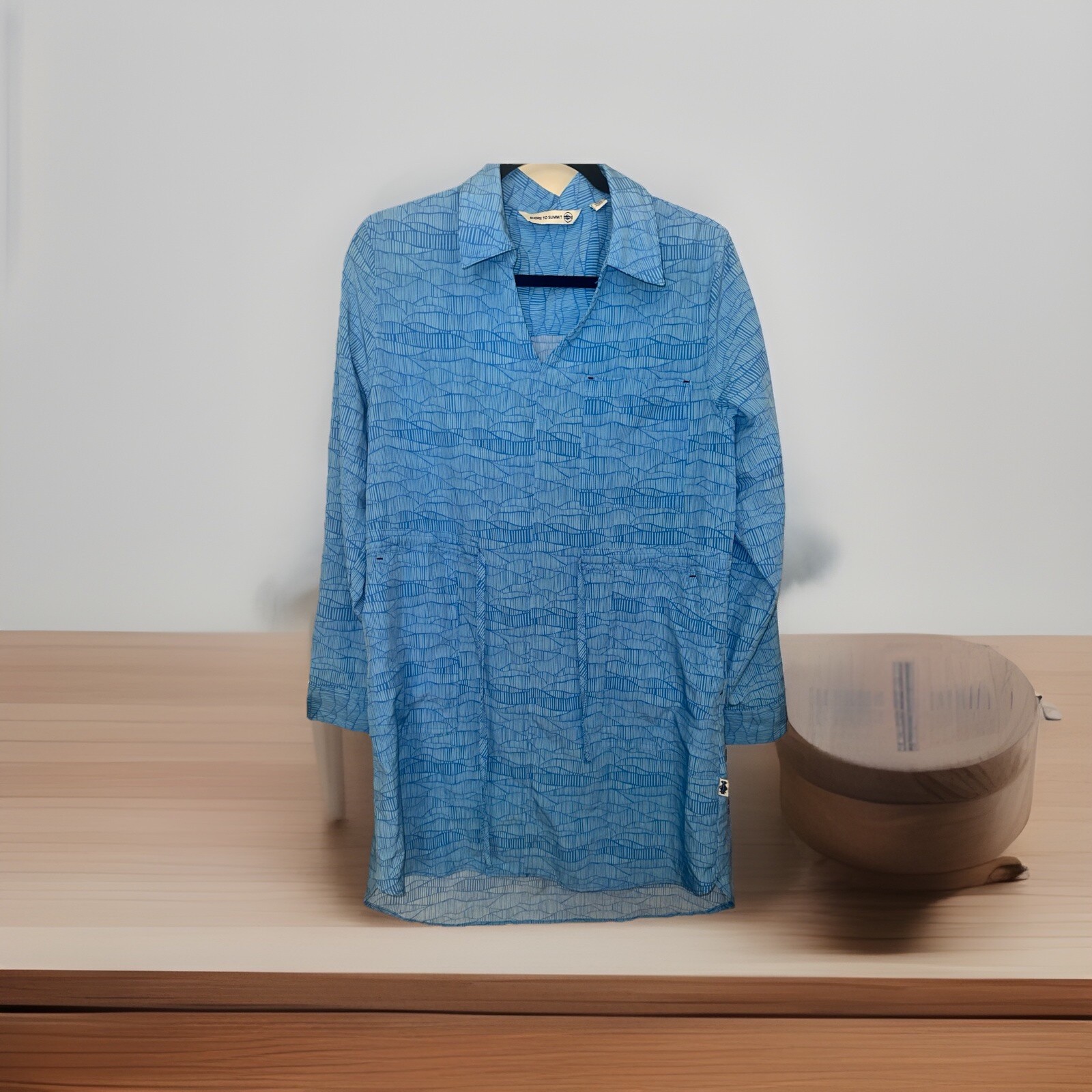 Shore To Summit Sun Protection Dress Blue Sea Mist Outdoor Dress Size L