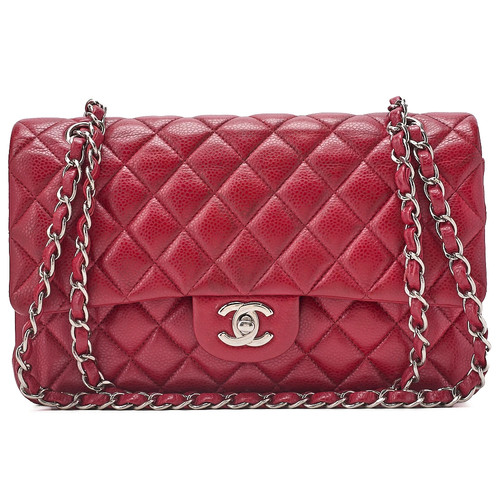 Chanel Shoulder Bag Matelasse Double Flap 25cm Chain Red r0_0918