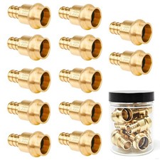 12 Pack 1/2" PEX Crimp Coupling Brass Fittings Lead-Free Press Plumbing