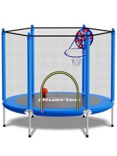 55IN 6FT Toddler Trampoline for Kids Indoor Outdoor Play for Kids Blue - 55IN