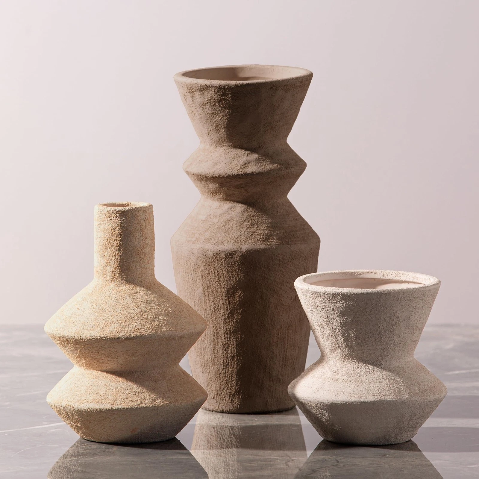 Ceramic Vase Home Table Decor - Flower Vase Set of 3 Living Room Kitchen Deco...