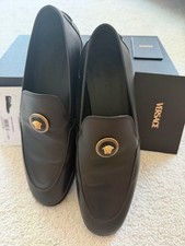 Versace Medusa Loafers Black Leather Size 42 (US 9) Worn Once