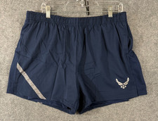 USAF Air Force PT Running Shorts Womens XL Blue Reflective Liner USA Made NWT