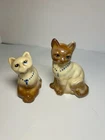 Fenton Chocolate Slag Cat Pair (2) Glass Figurines