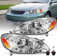 Headlight Assembly for 2003-2008 Toyota Corolla Passenger and Driver Side Head