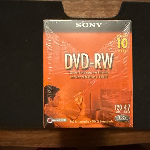 Sony DVD-RW Disc 10 Pack 4.7 GB 120 Min 10DMW47L1 Open Box - Afbeelding 2 van 8