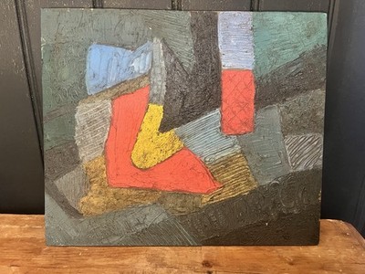 Vintage Modernist Öl auf Platte Impasto im Stil von Serge Poliakoff