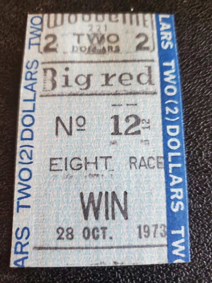 Boleto de mano Secretariat Last Race 1973 ganador de $2 sin cobrar y página real del programa Foto 2 de 3