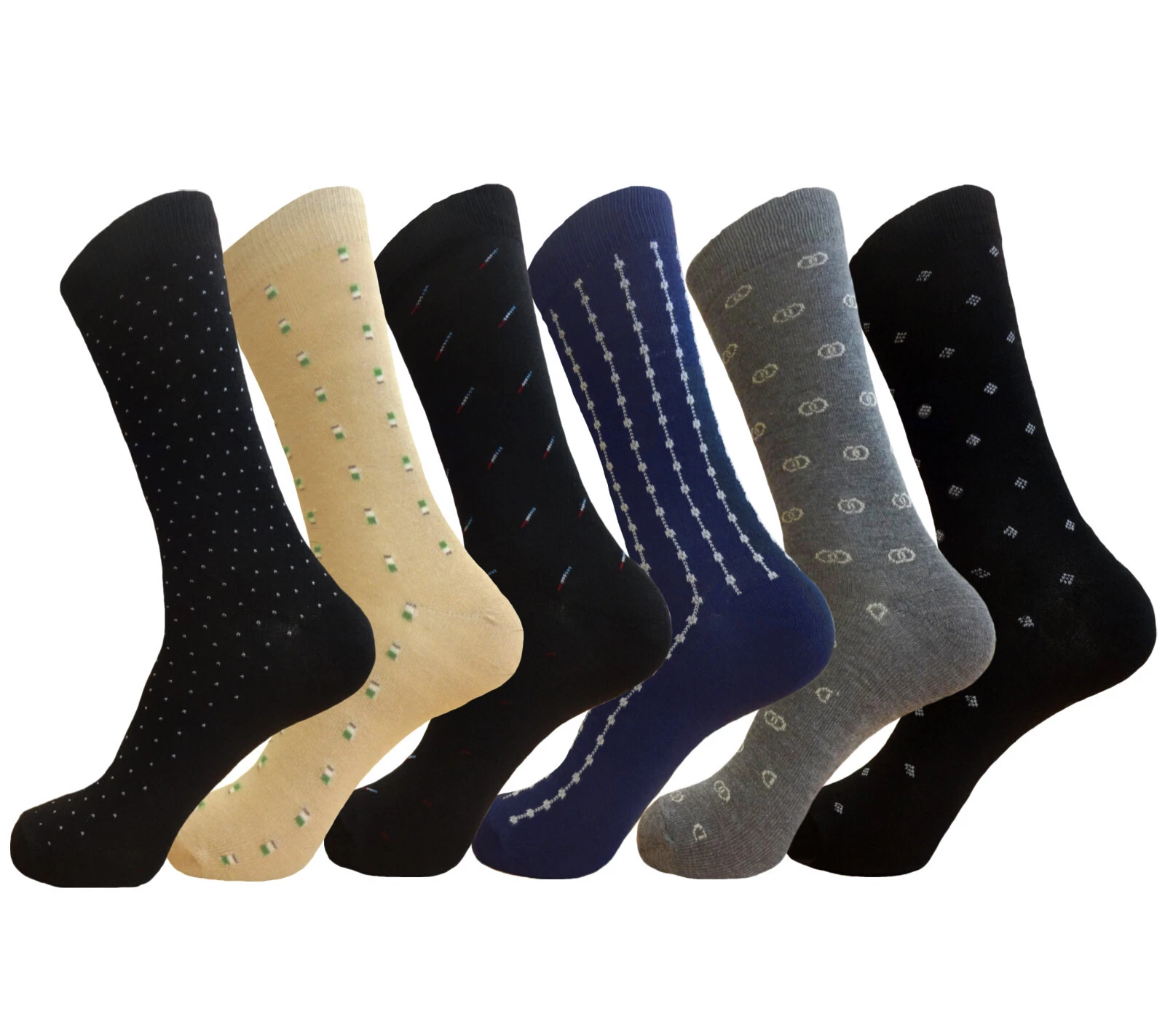 6 PK BIG AND TALL MENS DRESS SOCKS FIRST CLASS QUALITY 10-13 COTTON FORMAL SOCKS
