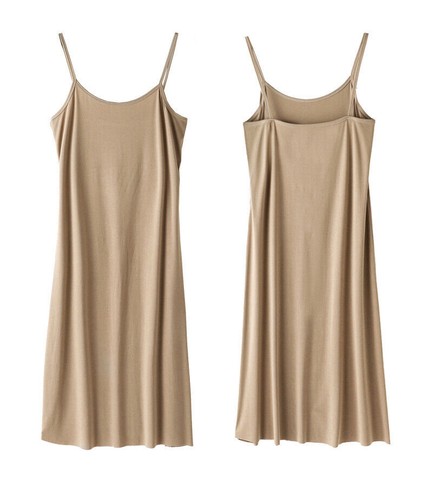 LO ÚLTIMO Mujeres Mini Vestido Básico Sin Mangas Completo Cuello Redondo Cami Bajo Forro Liso Vestido - Imagen 8 de 19