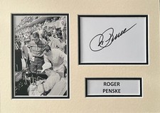Roger Penske Hand Signed A4 Mounted Photo Display Indy Car Autograph Nascar 2