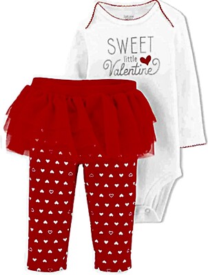 Carter s Sweet Little Valentine Bodysuit Leggings + Tutu Size 3 Months NWT