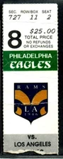 1988  RANDALL CUNNINGHAM 3 TD PASS #50 FOOTBALL TICKET PHILADELPHIA EAGLES RAMS