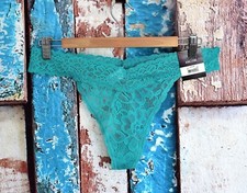 Women's NOBO No Boundaries Lace Thong Panties Underwear XXLARGE Teal Blue NEW