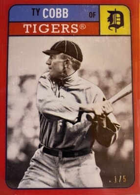 2019 Topps Brooklyn Collection Red /5 Ty Cobb #6 HOF