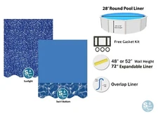 SmartLine 28' Round Overlap 72" Expandable Swimming Pool Liner - Choose Pattern
