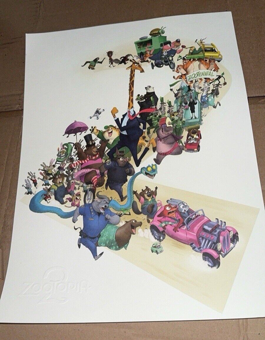 D23 Expo 2024 WALT DISNEY ANIMATION STUDIOS Zootopia 2 Poster NEW