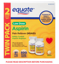 Adult Low Dose Aspirin Safety Coated Tablets, 81 Mg, 500 Count, 2 Pack