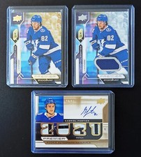 21-22 UD Premier Gabriel Fortier RC Patch Auto #/15 - Base Gold - RC Jersey TBL