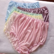 6 Big Underwear Granny panties Soft Silky Nylon Briefs Woman High Waist 42"-50"