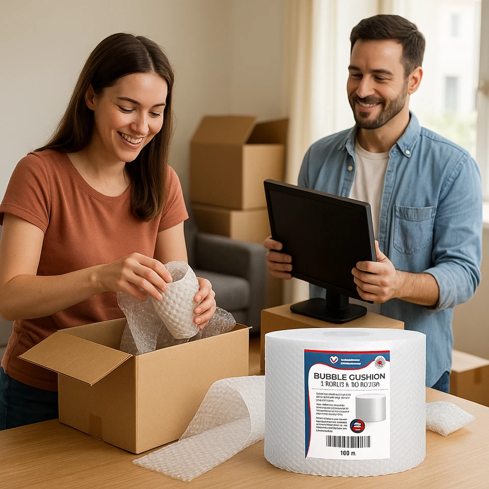 100 feet Bubble Cushioning Wrap Roll Small Bubble 12" Wide Perforated Every 12" - Image 2 of 4