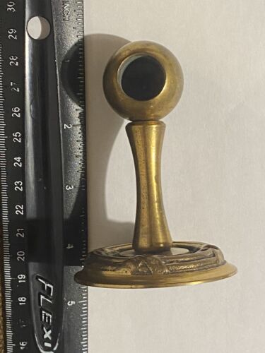 VINTAGE BEAUTIFUL ORNATE HEAVY BRASS MOUNT TOWEL BAR OR CURTAIN ROD - HARDWARE - Picture 3 of 5