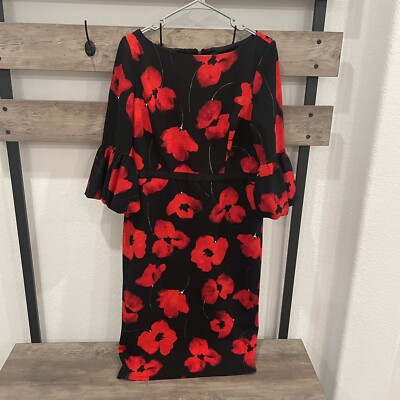 black and red poppy dress Nellie Maxi Dress Black/Red Floral