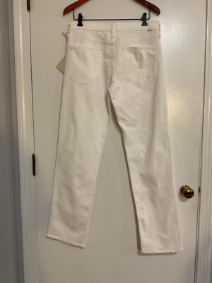 NWT Mother Superior The Smarty Pants Skimp White Straight Leg Size 30