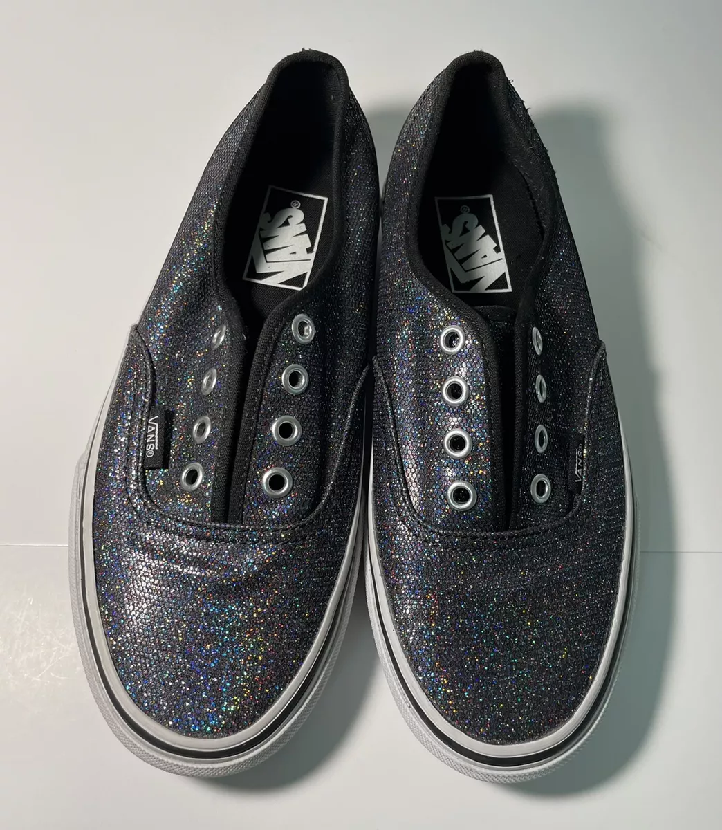 Black sparkly vans shoes cheap