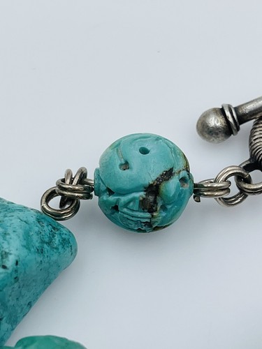 Stephen Dweck Sterling Silver & Blue Turquoise Large Toggle Bracelet - Picture 8 of 11