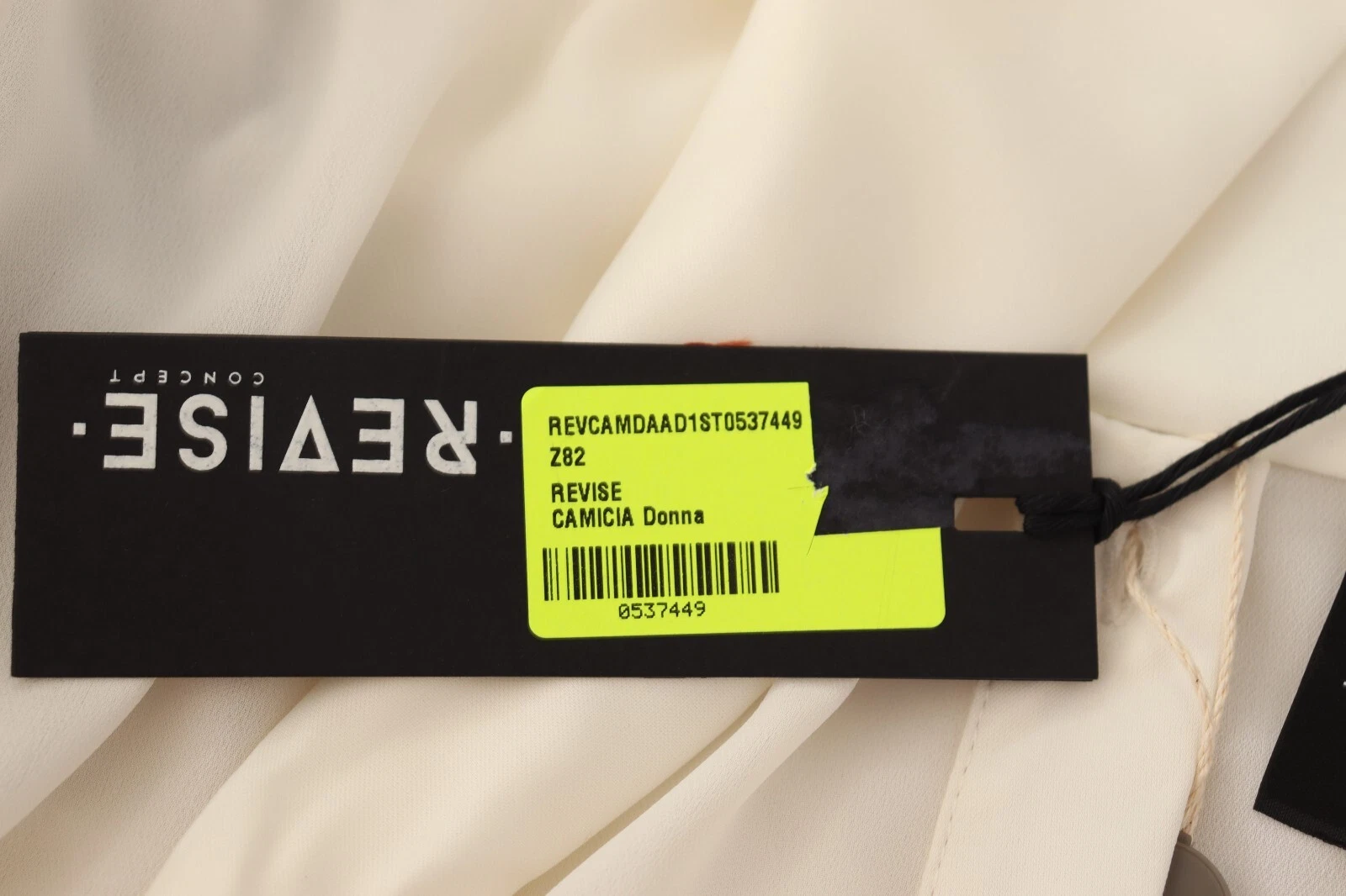 OFF WHITE REVISE Top blusa bianco sporco maniche lunghe ascot colletto volant IT38 US4 XS