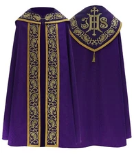 Purple Violet Gothic Cope with stole Vestment Capa pluvial Piviale K741F25p