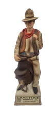 Vintage Lionstone Whiskey Sculptured Cowboy w/ Saddle Decanter Empty 14"