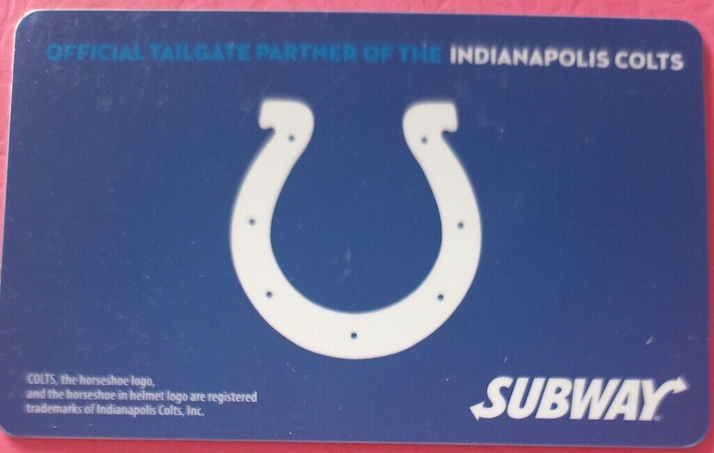 2016 Subway Indianapolis Colts gift card