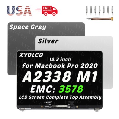 13.3 LCD Display for MacBook Pro A2338 M1 2020 MYDA2LL/A MYDC2LL/A Silver Gray