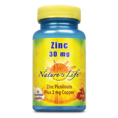 Nature's Life Zinc Picolinate Capsules, 30 Mg, Plus 2mg Copper | 50 Count
