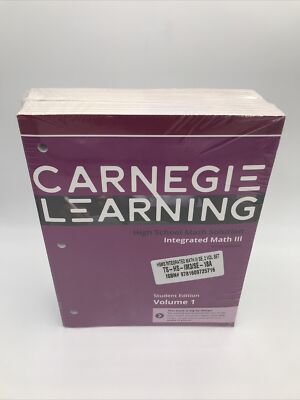 Carnegie Learning Integrated Math 3 III High School 2st Edition Volume 1 & 2 NEW